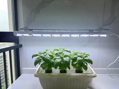 2FT Suction Cup Style Plant Grow Light,12W, LED Grow Lamp Fixture on Wall, Seed Starter kit, 6500K Cool White, Enhanced Blue Light, Height Adjustable, Herbs Growing lamp, IP54