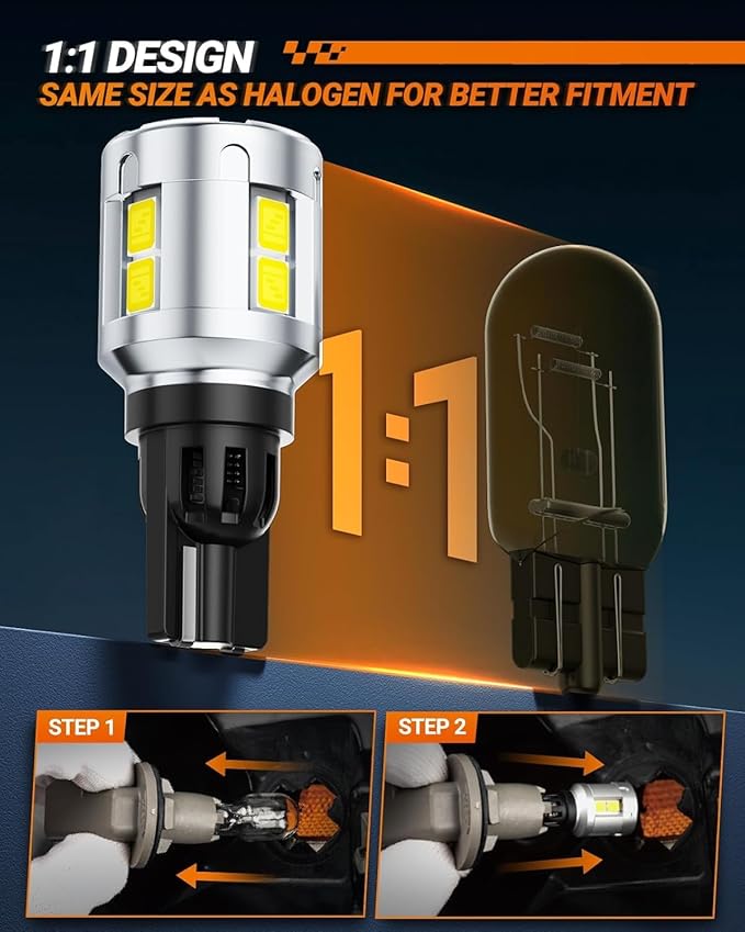 SEALIGHT 912 921 LED Bulbs, 921 LED Reverse Lights Bulbs Super Bright 6500K White 600% Brighter for 906 904 922 W16W T15 LED Backup light Canbus Error Free Plug and Play, Pack of 2