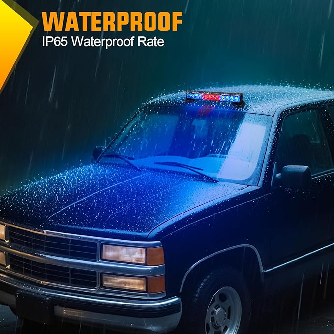 Nilight 12LED Wireless Emergency Strobe Light Red Blue 14 Inch Magnetic Mount Mini Light Bar 12V Rooftop Powered Hazard Warning Flashing Lights for Car Truck Trailer Snow Plow Construction Vehicles