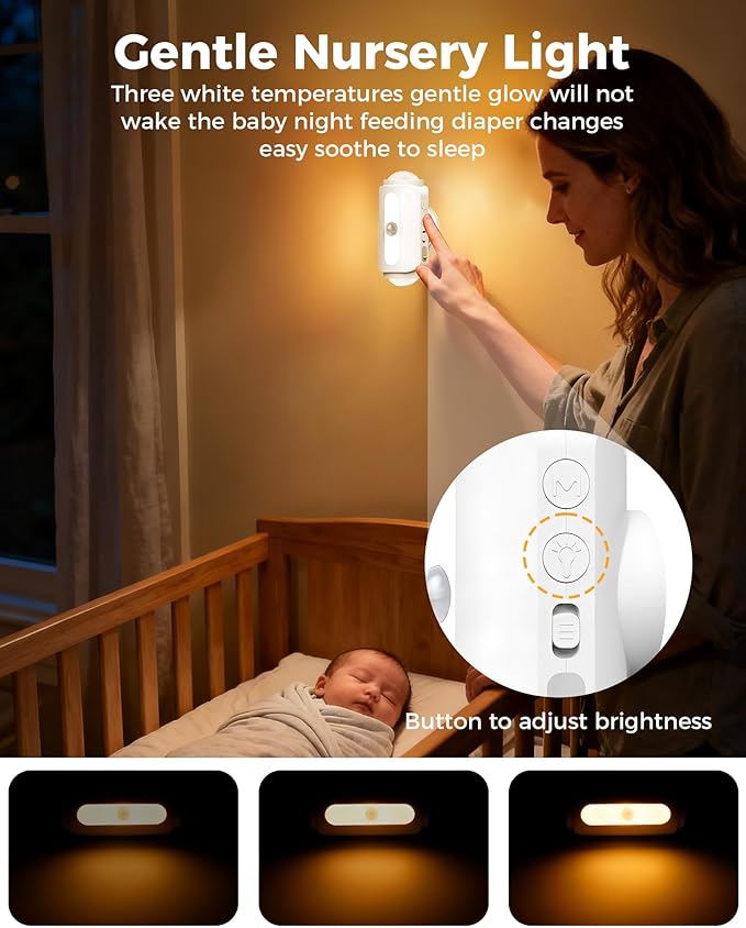 4 Pack Motion Sensor Wall Light, Magnetic Wireless RGB Dimmable Wall Lamps, Rechargeable Wireless Hallway Lights, Battery Operated Lighting for Stairs, Bedroom, Bathroom, Bar Decor