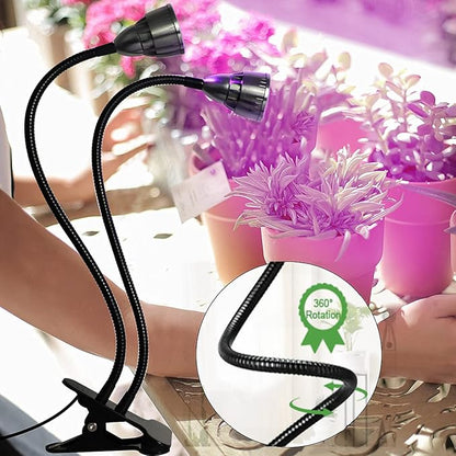 Grow Light for Indoor Plants Growing, Juhefa Gooseneck Clip-on Plant Lamp for Seedlings Succulents Seed Starting,3 Modes & 10-Level Brightness with Timer 3 9 12 Hrs