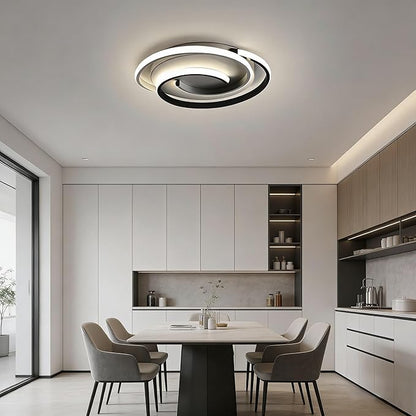 Spiral LED Ceiling Light, 3 Color Changeable 3000K/4000K/6000K, 16 Inch Modern Flush Mount Ceiling Lamp for Bedroom, Living Room, Kitchen, Hallway