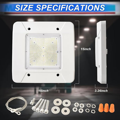 150W LED Canopy Light, 21000LM 5700K Daylight, Surface Mount Gas Station Ceiling Light (700W HID/HPS Equiv.), IP65 Waterproof Commercial Parking Garage Lighting, 100-277VAC UL Listed (2 Pack)