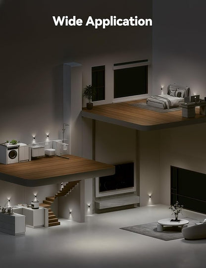 Brightown 2 Pack Black Night Lights Plug into Wall, Modern Night Light with Rotating Plug, Dusk to Dawn Sensor, 0-100LM Stepless Dimming Aora Night Light for Hallway Bedroom Bathroom, Pure White
