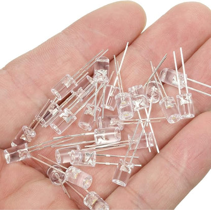 Mudder 60 Pcs Valentine's Day LED 5mm Outdoor String Light Mini Replacement Bulb Energy Efficient LED Patio Wire Light Connectable Home Decor for Festival Patio Garden Valentines Holiday(Warm White)