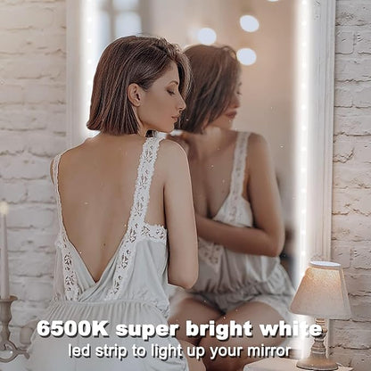 VOLIVO White LED Strip Lights, 16.4ft Dimmable LED Lights Strip 6500K Bright Daylight White, Strong Adhesive, Flexible Tape Light for Mirror, Kitchen Cabinets, Bedroom