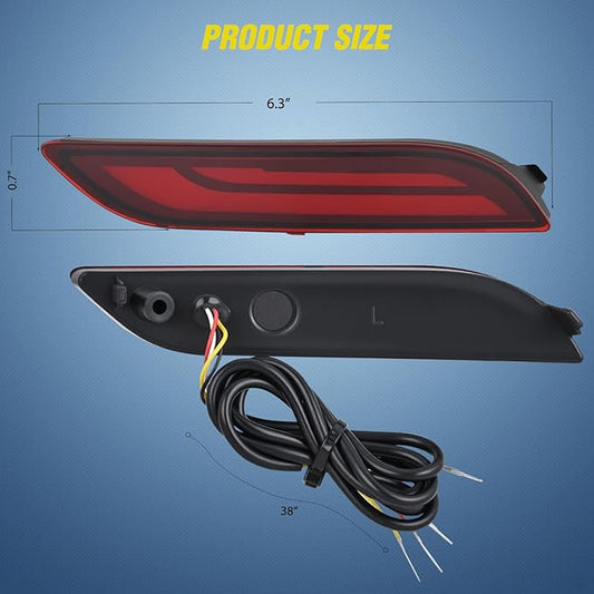 Nilight Rear Bumper Tail Light Compatible with 2018 2019 2020 2021 2022 2023 2024 2025 Toyota Camry Smoke Lens LED Reflector Rear Bumper Lamps Brake Turn Signal Sequential Flashing Driving Taillights