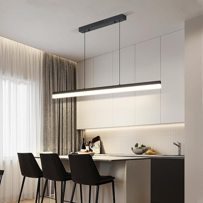 Modern Linear Pendant Light, 39IN Modern Chandelier with Remote Control 3000k-6500K Adjustable Color Temperature，Aluminum Island Lighting Lamp for Dining Room, Living Room
