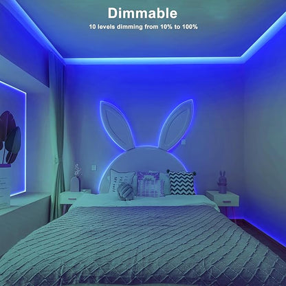 Tatazone 16.4ft Blue COB Led Strip Lights with RF Remote, Dimmable Bright Adhesive Indoor Led COB Light Strip for Cabinet, Paintings, Room, Bed