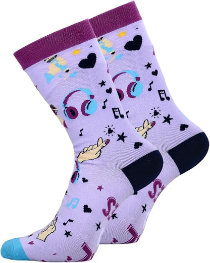 Sophauteem K-Pop Socks for Girls, Cute Crew Socks, Korean Pop Fan Gift, Kpop Lover Socks for Teens Women, Music Lover Gift