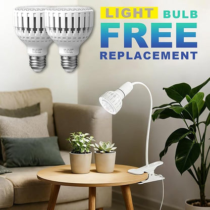 LED Grow Light, 5000K White Full Spectrum Clip-on Gooseneck Plant Lamp for Indoor Desk Plants Growing with 4/8/12H Timer, Bulb Replacement & Smart Plug Compatible(12W Equivalent 80W)
