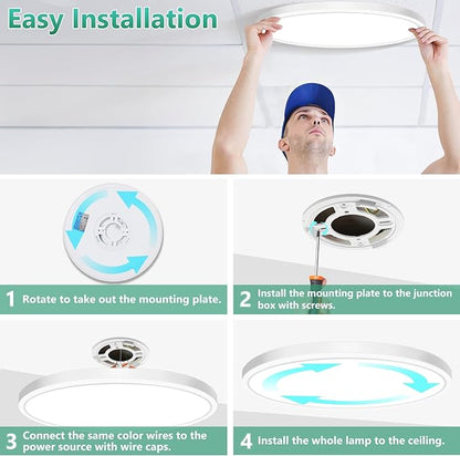 Brightever 19 Inch Large Flush Mount Ceiling Light Fixtures, 4200LM 360W Equivalent, 5000K Daylight White, 0.67 Inch Ultra Thin Surface Mount LED Ceiling Lights for Living Room, Non-Dimmable, 1 Pack