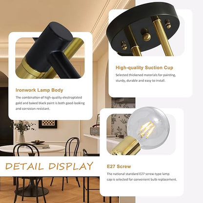 Modern Sputnik Chandelier 2-Light Adjustable Ceiling Light Fixture Black Semi Flush Mount Ceiling Lamp with E26 Base Industrial Ceiling Light for Dining Room Bedroom Foyer Hallway Living Room