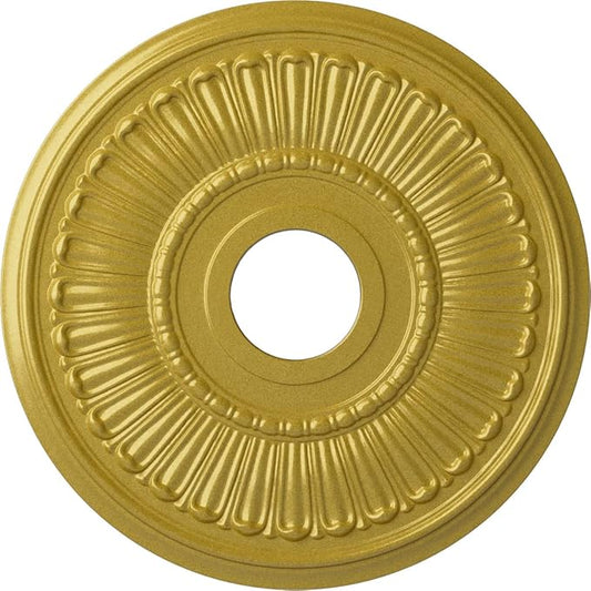 Ekena Millwork 16"OD x 3 5/8"ID x 3/4"P Melonie Ceiling Medallion Fits Canopies up to 6 3/8" Ceiling Medallion, Rich Gold