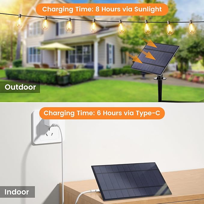 OHLUX 35FT Solar Globe String Lights Outdoor, Waterproof Solar Patio Lights with Remote, 17 Shatterproof LED Filament ST38 Bulbs, 2200K Soft White Dimmable Edison Hanging Lights for Gazebo Deck