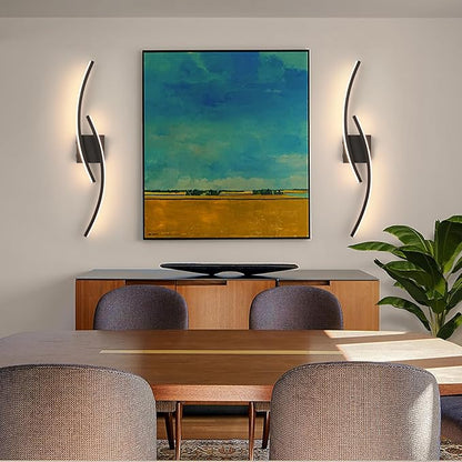 15000mAh Battery Operated Wall Sconce,Black Wall Sconces with Remote Control,3000K-6000K Modern LED Wireless Wall Light for Living Room, Hallway, Bedroom, 39.3 Inch