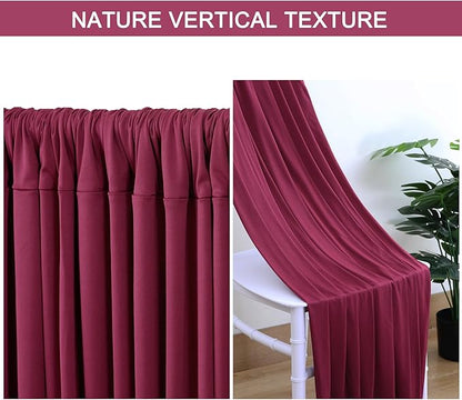 10x10ft Burgundy Backdrop Curtain for Wedding Parties Wrinkle Free Fabric Maroon Drapes Backdrop Decoration for Baby Shower Birthday Photography Decoration 2 Panels, 5ft x 10ft