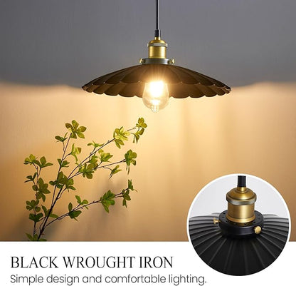 Plug in Pendant Lights for Ceiling,15.7 Inch Retro Black Metal Shade Plug in Hanging Lamp On/Off Switch Dining Room Hallway Hanging Pendant Light for Farmhouse