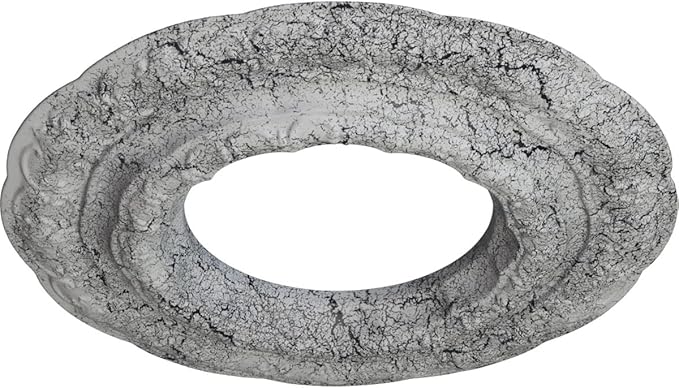 Ekena Millwork CM15LIUWC 15-3/8" x 7" x 1" Lisbon Ceiling Medallion, Ultra Pure White Crackle