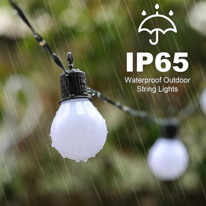 Solar String Lights Outdoor with Remote Waterproof 33 Feet 100 LED Solar Patio Lights USB Rechargeable 8 Light Modes Solar Powered String Lights for Garden Christmas Party Decor