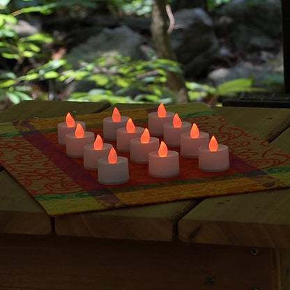 LumaBase Battery Operated Tea Light Candles, Pink - Set of 12