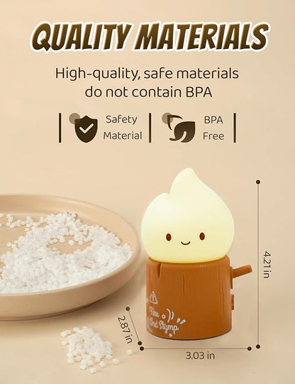 WANIDEA Flameless Candles Lamp, Cute Night Light,Torch Stump Light, LED Tea Lights Candles Rechargeable Night Light,Suitable for Kids lamp Bedroom,Outdoor,Camp, Gift, Christmas,Halloween