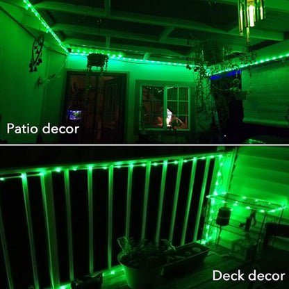 JMEXSUSS 2 Pack Green Lights Battery Operated String Lights Outdoor Waterproof, Total 200LED 66ft Battery Powered Rope Lights with Remote, Green Lights for St Patricks Day Decorations