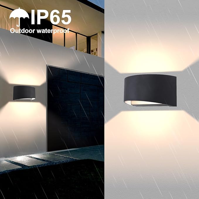 KICAAO Modern LED Wall Sconce,Warm White 3000K,Hardwired Indoor Wall Lights Set of 2 Up and Down Wall Mount Light for Living Room Bedroom Hallway Corridor Conservatory(with G9 Bulbs) (Black-1PCS)