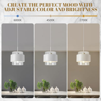 9.8" Modern Pendant Lights Kitchen Island, Industrial Pendant Lighting with Durable Metal Shades, Adjustable Hanging Light Fixtures for Kitchen Island Living Room Hallway,2 Pack