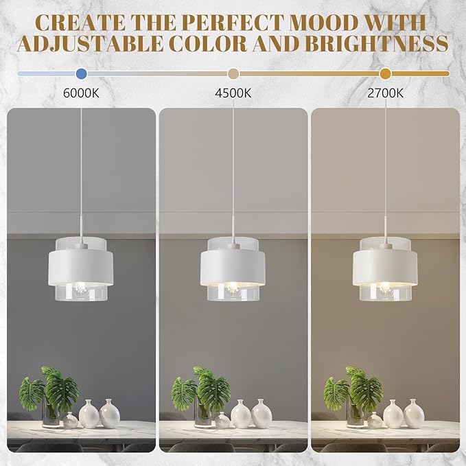 9.8" Pendant Lights Kitchen Island, Industrial Pendant Lighting with Durable Metal Shades, Adjustable Hanging Light Fixtures for Kitchen Island Living Room Hallway