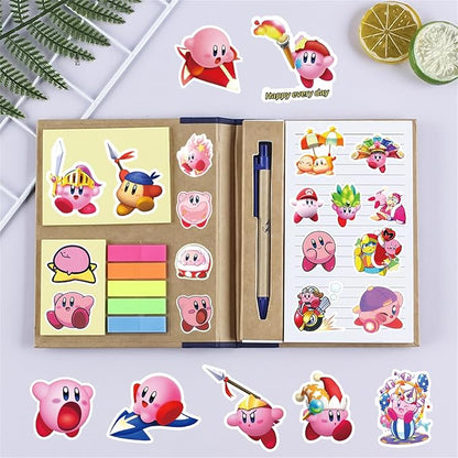 100PCS Cute Cartoon Kirby Stickers Kawaii Game StickersLaptop Waterproof Car Bicycle Suitcase Computer Water Bottle Mobile Phone Sticker Water Resistant Decals (KB100)