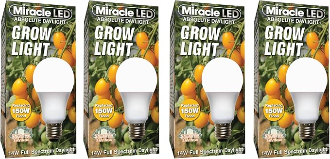 Miracle LEDs Full Spectrum Absolute Daylight Plus Grow Light Bulbs (4-Pack)