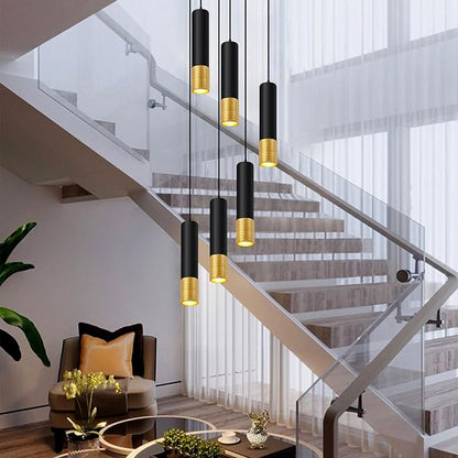 OKELI Modern Pendant Light,LED Black and Glod Pendant Lights Fixtures,3 Color Pendant Lighting for Kitchen Island, Bar,15W,2700K-6000K,ETL
