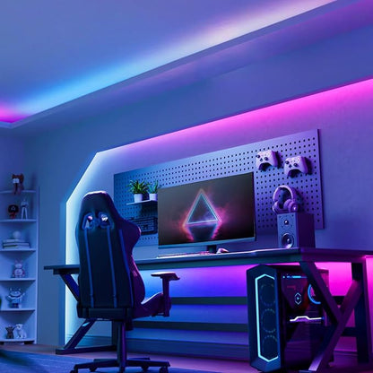 YEELIGHT LED Strip Lights, 66FT Smart Light Strips with 360 LEDs & Music Sync, RGB Color Changing Light with Bluetooth Connected and APP Control, Lights for Bedroom, Home Room Decor, Party, 2x33FT