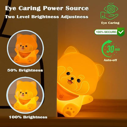 Red Panda Night Light with Squishy Soft Silicone, RGB Flashing Color, Dimmable Rechargeable Portable Touch Red Panda Gifts Decor for Girls Boys