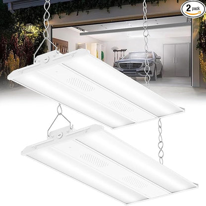 CINOTON 2FT 165W/110W/80W LED Shop Light with 22275LM, 0-10V Dimmable Linear High Bay Lighting, 120-277V Power Tunable Commercial Hanging Lights for Garage Office Warehouse Workshop UL Listed 2 Pack