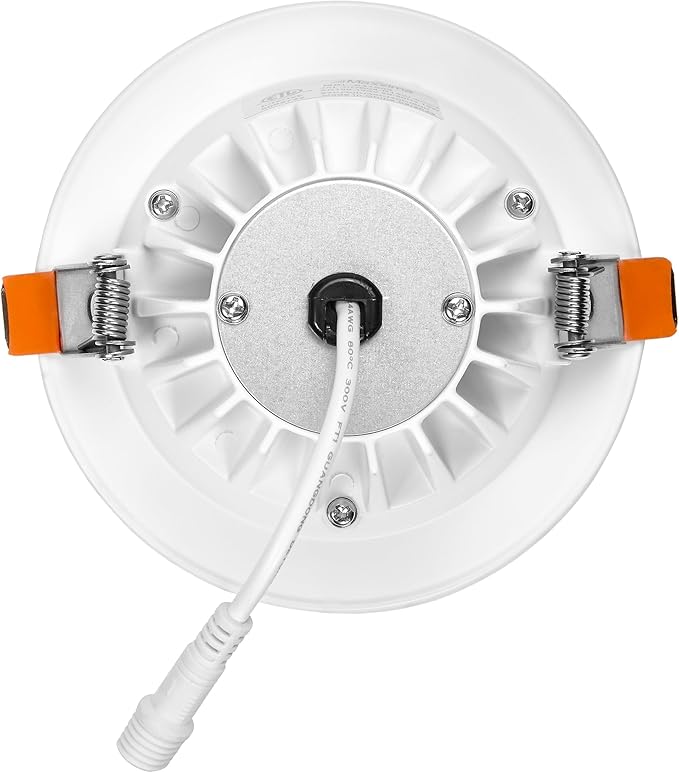Maxxima 4 in. Low Kelvin Ultra-Thin Recessed Anti-Glare LED Downlight, Canless IC Rated, 1200 Lumens, 5 Color Temperature Selectable 2200K/2400K/2700K/3000K/3500K, Dimmable, Junction Box Included