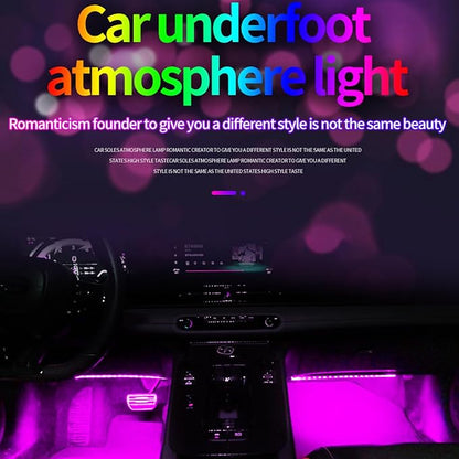 Car Interior LED Lights, Smart Car Lights with App Control, RGB Inside Car Lights with DIY Mode and Music Mode, 2 Lines Design LED Lights for Cars with Car Charger, DC 5V