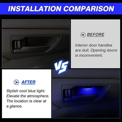 Powerty Compatible with LED Light 2020-2025 2026 Toyota Highlander Accessories Inner Door Handle Bowl Mood Lighting Decorative Interior Lamp 4PCS Blue