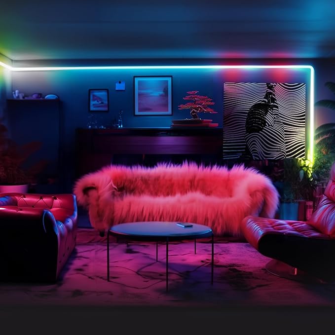 LIFX Supercolor Neon Flex Light Strip, 16ft Bendable RGBW LED Smart Neon, 60 Addressable Color Zones with Polychrome, Wi-Fi No Hub Required, Compatible with Alexa, Google, Apple HomeKit, LFXNEON16