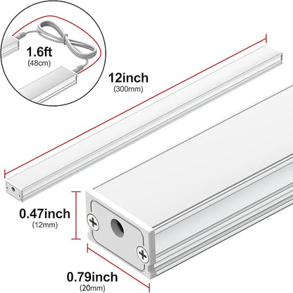 ASOKO Dimmable LED Under Cabinet Lighting Cold White 5000K, 3 Pack 12 inch Linkable Led Under Counter Lights for Kitchen, Shelf, Workbench, Cupboard Lighting, Upgrade UL Listed Plug 24V
