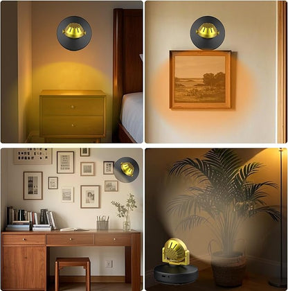 Wireless LED Spotlight 2 Pack, Rechargeable Uplights Picture Lights with Remote, Battery Powered Stick Spot Lights Puck Light with Timer Dimmable for Wall Accent Display Dartboard Painting Closet