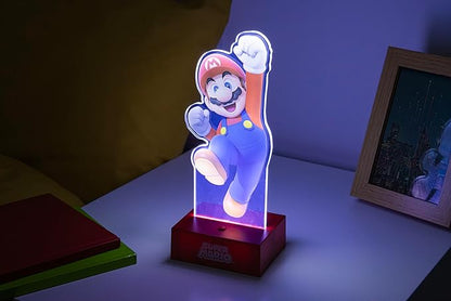Paladone Super Mario Acrylic Light - Officially Licensed Nintendo, Lamp to Decorate Your Gaming Desk or Night Stand, Bedroom Decor Gamers, Battery Powered