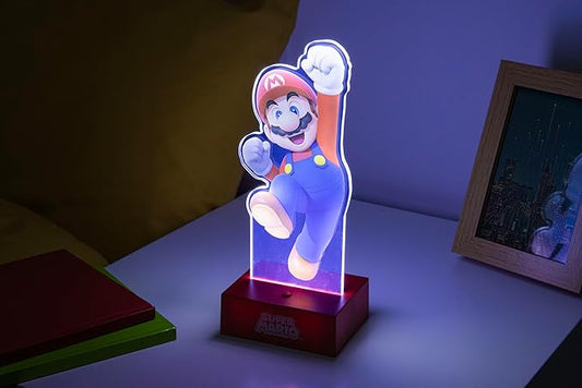 Paladone Super Mario Acrylic Light - Officially Licensed Nintendo, Lamp to Decorate Your Gaming Desk or Night Stand, Bedroom Decor Gamers, Battery Powered