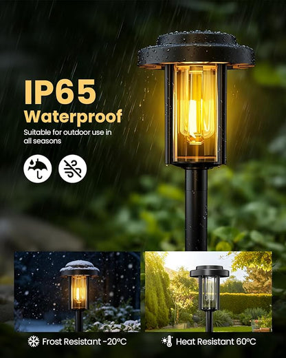 Solar Pathway Lights, 12 Pack Solar Light Outdoor IP65 Waterproof, Garden Lights Solar Powered, Outside Decor Landscape Lighting for Yard, Path, Driveway, Walkway (Warm White)