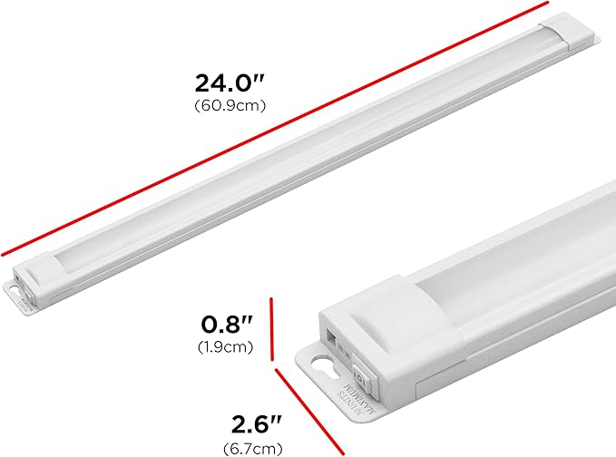 UltraPro 24 inch Plug-in Linkable Under Cabinet Lights, High/Low/Off, Warm White Light (2700K), LED Under Cabinet Lighting, Under Counter Lights for Kitchen, 44107