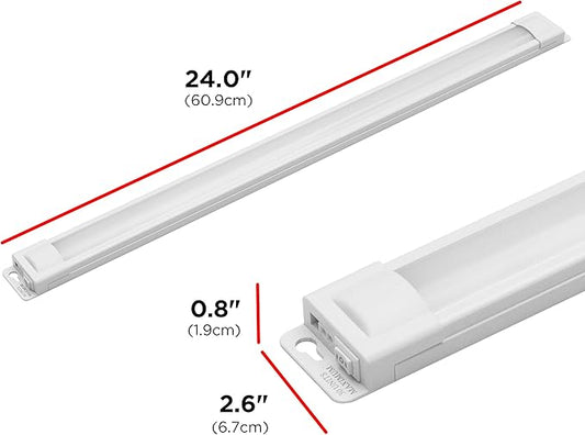 UltraPro 24 inch Plug-in Linkable Under Cabinet Lights, High/Low/Off, Warm White Light (2700K), LED Under Cabinet Lighting, Under Counter Lights for Kitchen, 44107