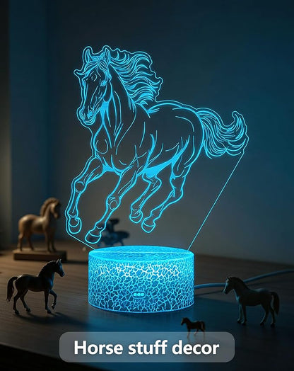 Horse Toys Night Light, Horse Stuff 16 Colors Changing Lamp with Remote Control, Horses Gifts for Girls' Room, Birthday, Holiday and Xmas Day