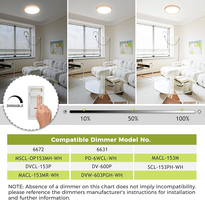hepside 2Pack LED Flush Mount Ceiling Light Fixture, 7Inch 15W, Dimmable&3000K/3500K/4000K/5000K/6500K Adjustable Low Profile Ceiling Lights, Round Flat Ceiling Light for Closet,Kitchen,Hallway-Wood