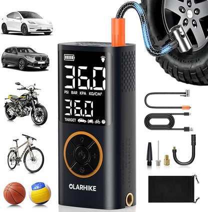 OlarHike Tire Inflator Portable Air Compressor,Electric Pump with LED Light & Digital Pressure Gauge